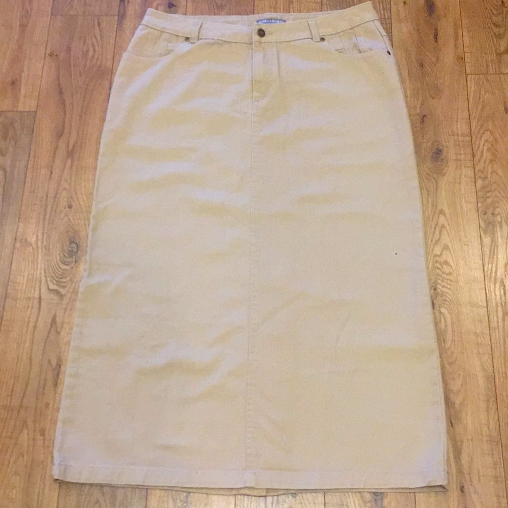 Jessica London Tan Denim Maxi Skirt